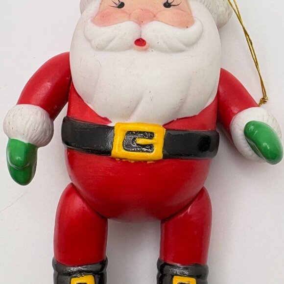 Vintage Avon Santa Claus Christmas Tree Ornament Jolly Festive Jointed Arms Legs - Picture 5 of 7